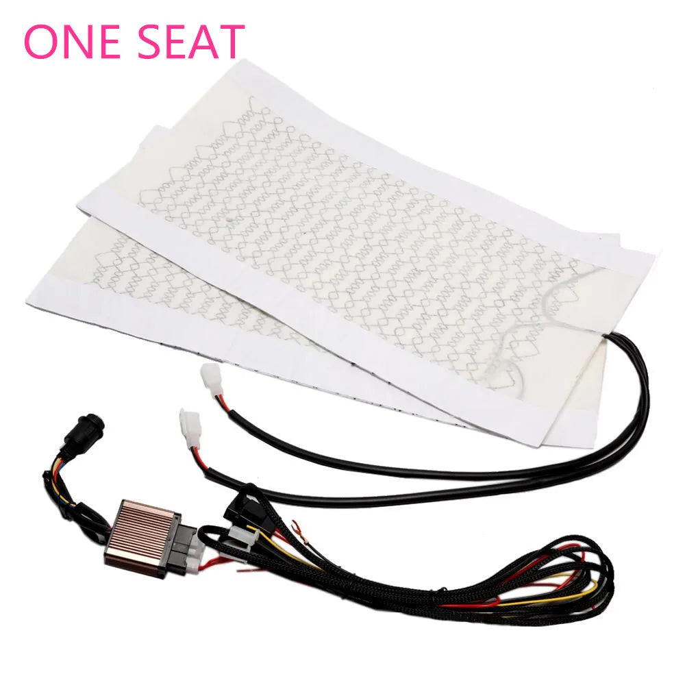 12V  Universal  6 Level Round switch 12V Carbon Fiber Universal Car Heated heating Heater Seat Pads Winter Warmer Seat Covers KI