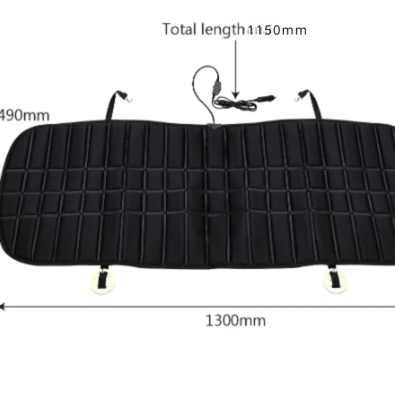 12V 24V Car 2nd Row Heated Rear Seat Cover Cushion Warmer Pad  Universal Winter Warming 1.3M Heater Protector Mat Accessories